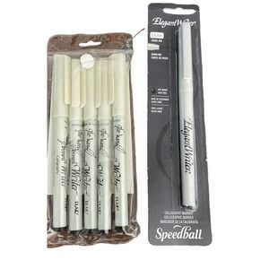 New Set/2 Calligraphy Pens By Elegant Writer/ Plaid The key‎ Writer Brown, Black